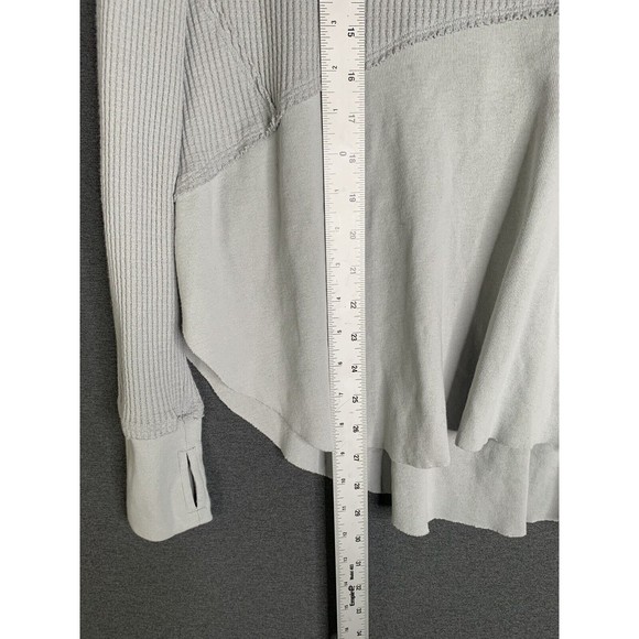 Free People Monterey Thermal Top Cotton Blend Thumb Hole Grey Women Small - Picture 8 of 13